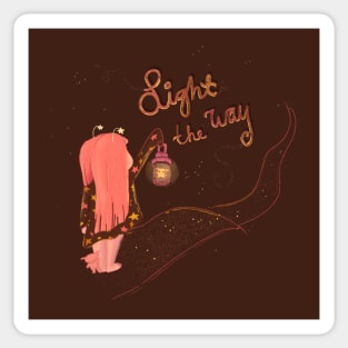 Girl with lantern - Light the way Sticker